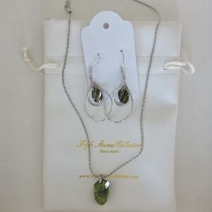Fifth Avenue Collection Silver and Green Jewelry Set